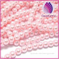 Bead pink 6mm round glass pearl bead curtains